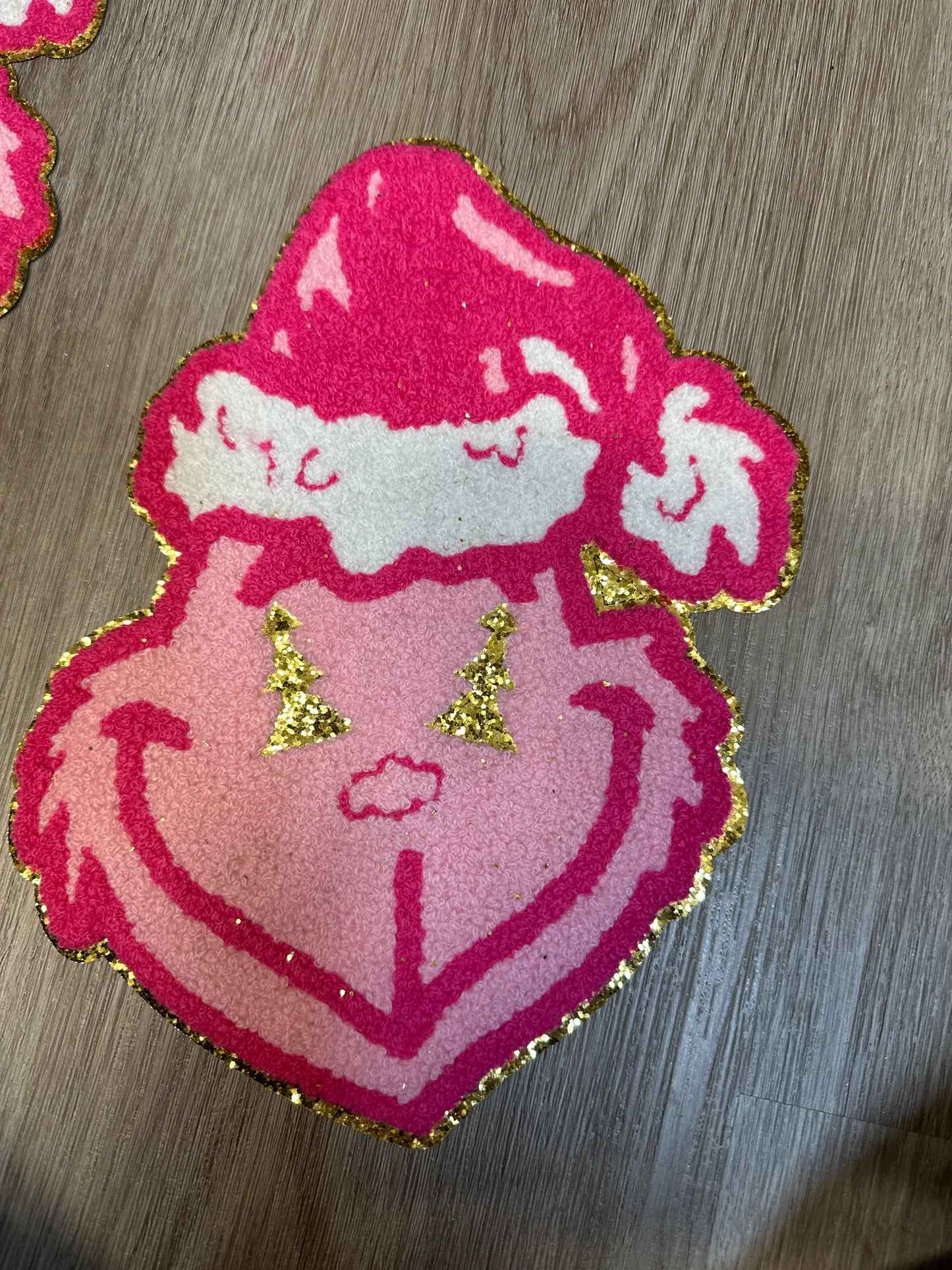 Grinch Big head all pink heat transfer patch