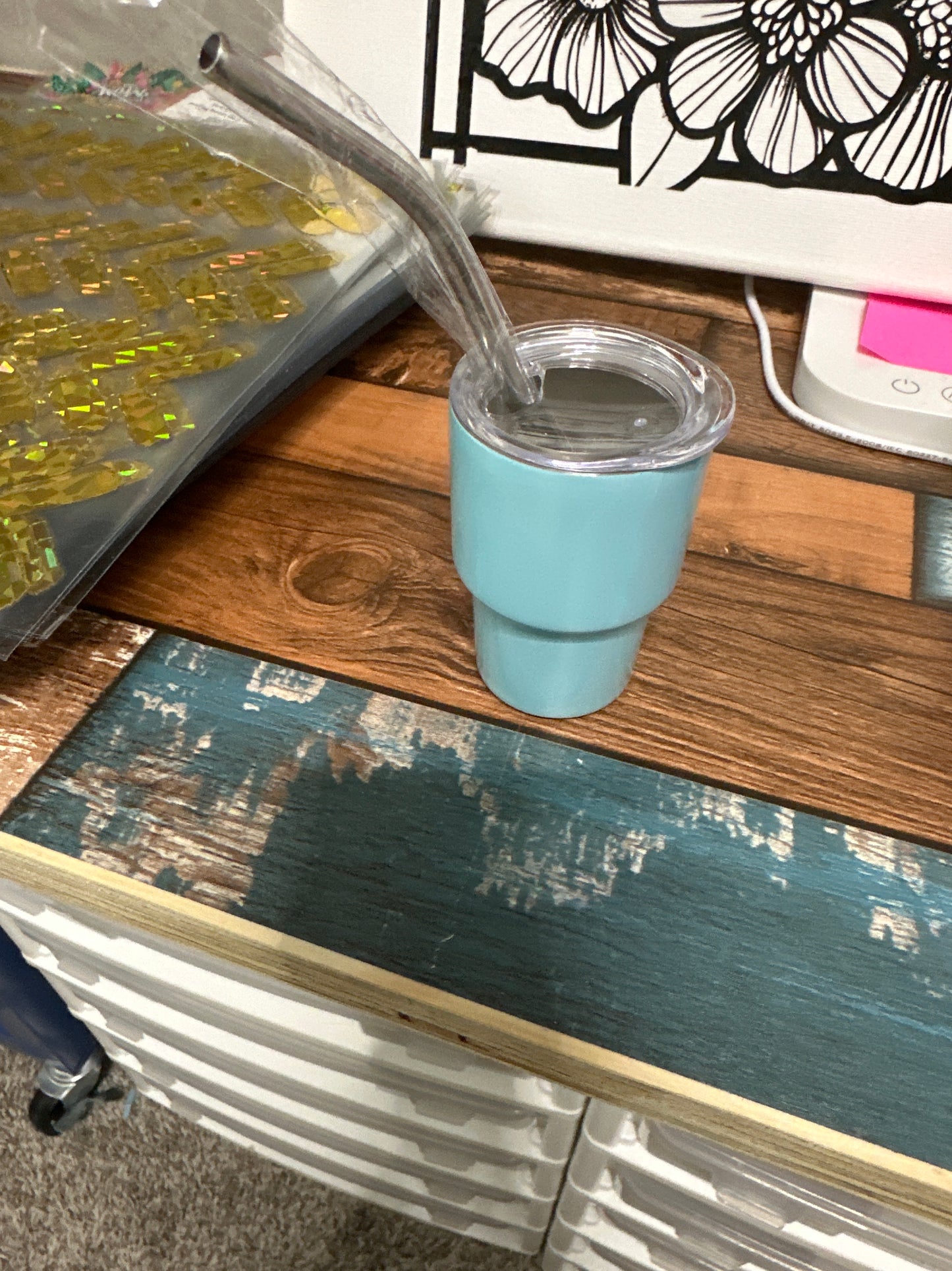 Mini light teal tumbler