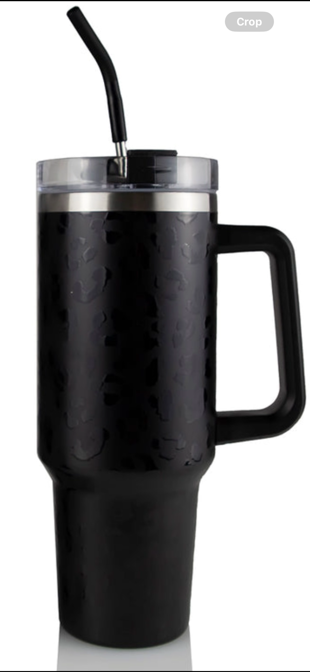 40oz Powder Coated cheetah black Travelers Tumbler
