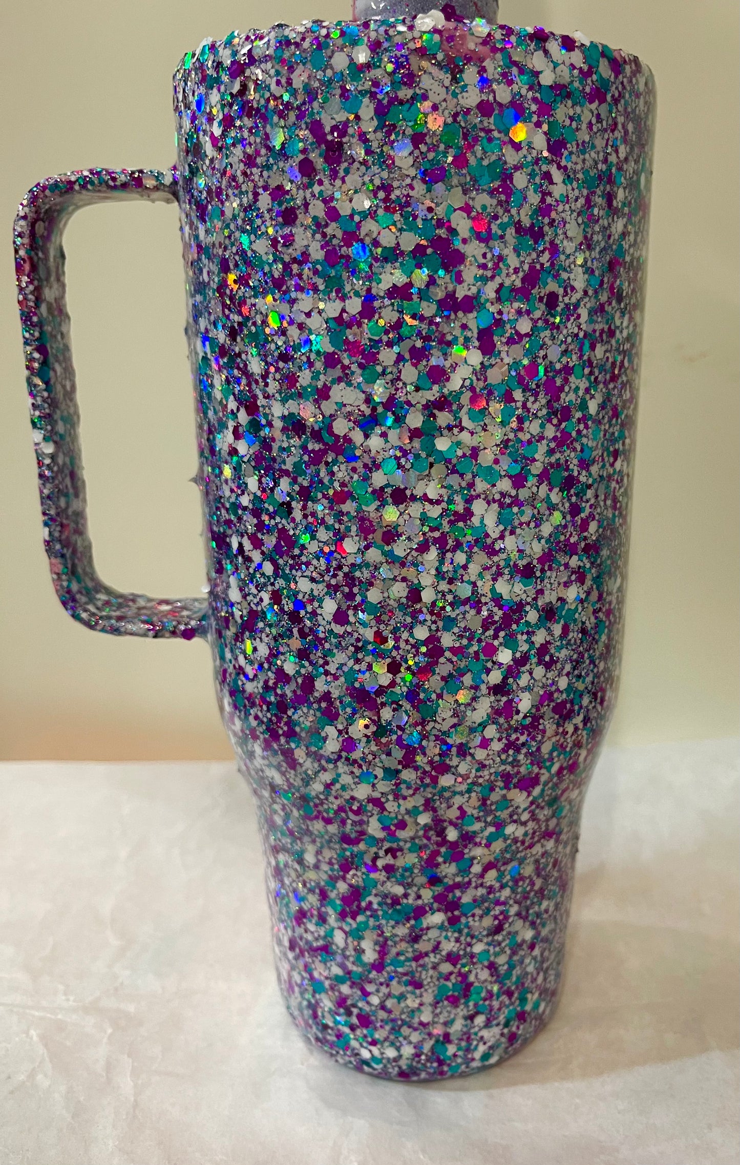 24oz Glitter curved Hoggdle straight Tumbler. Custom order