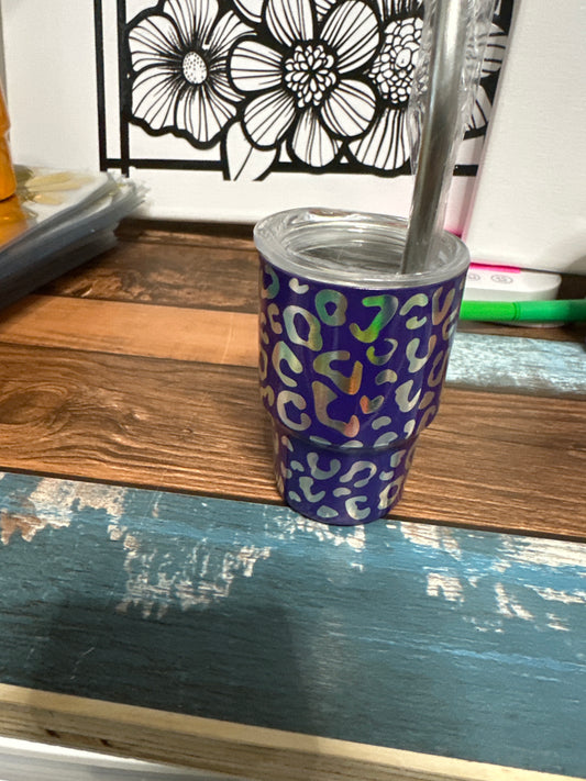 Mini Purple leopard tumbler