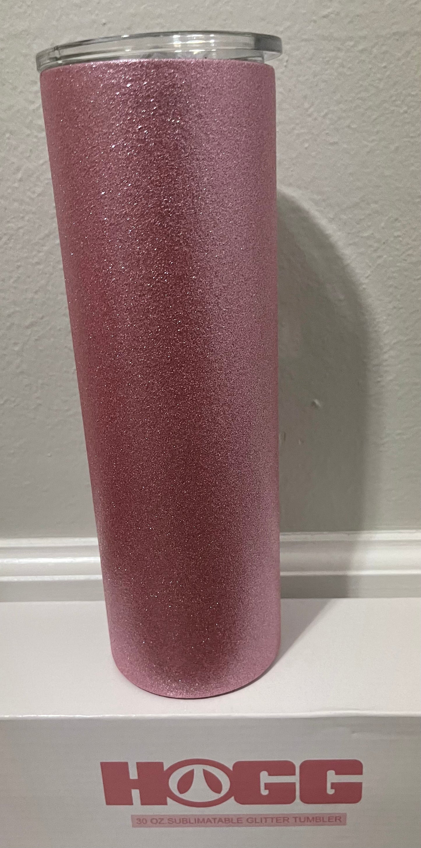 30 oz Pink Glitter skinny Custom Tumbler