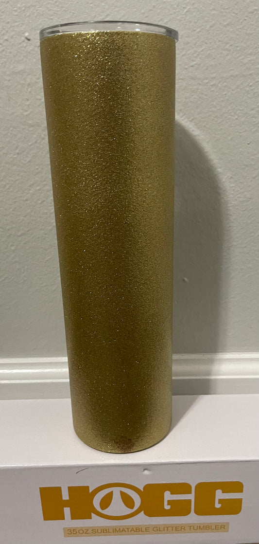 35 oz Gold Glitter Skinny Tumbler Custom Order