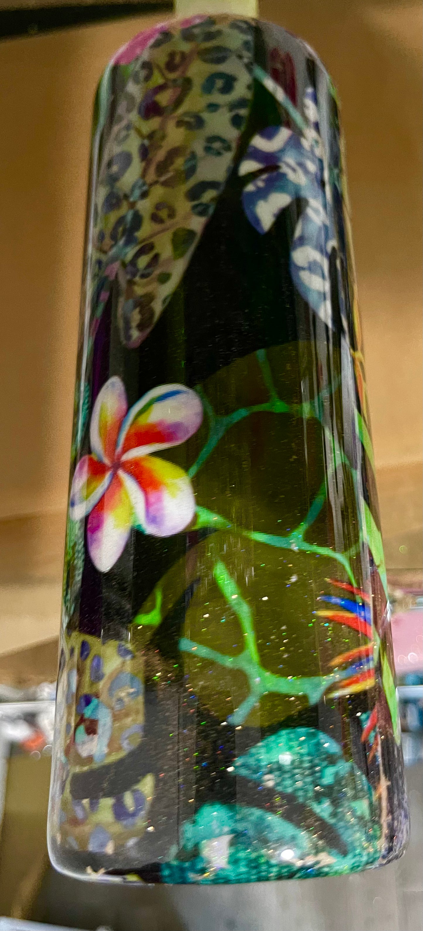 20oz Tropical foil skinny straight Tumbler. Custom order